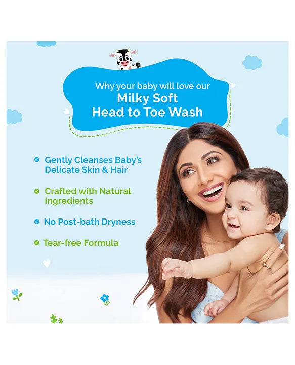 Mamaearth Baby Head to Toe Wash With Oats Milk Calendula for Babies 2 in 1 Tear Free Body Wash & Shampoo- 400 ml