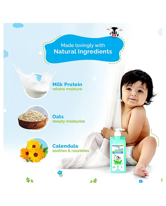 Mamaearth Baby Head to Toe Wash With Oats Milk Calendula for Babies 2 in 1 Tear Free Body Wash & Shampoo- 400 ml
