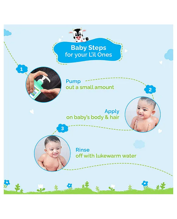 Mamaearth Baby Head to Toe Wash With Oats Milk Calendula for Babies 2 in 1 Tear Free Body Wash & Shampoo- 400 ml