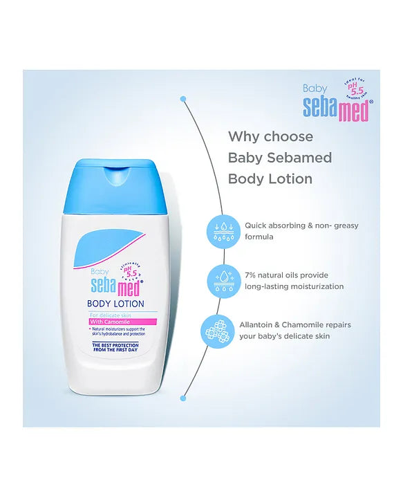 Sebamed Baby  Body Lotion|pH 5.5|Long lasting moisturiser|Quickly absorbed|50 ml