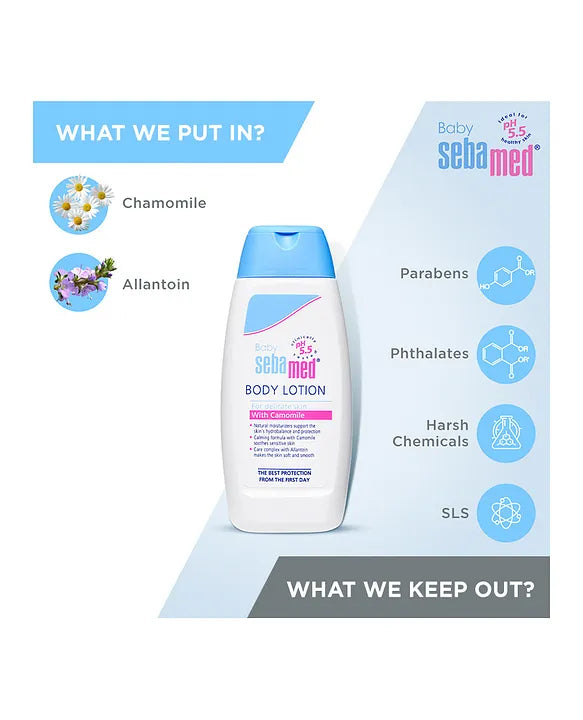 Sebamed Baby  Body Lotion|pH 5.5|Long lasting moisturiser|Quickly absorbed|50 ml