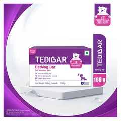 Torrent Pharma Tedibar Moisturising Baby Bathing Bar 100g (Pack of 1) with Skin Friendly pH 100 Percent Soap Free Prevents Dryness & Rashes Dermatologically Tested - By