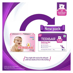 Torrent Pharma Tedibar Moisturising Baby Bathing Bar 100g (Pack of 1) with Skin Friendly pH 100 Percent Soap Free Prevents Dryness & Rashes Dermatologically Tested - By