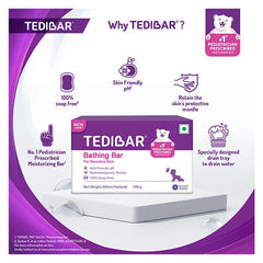 Torrent Pharma Tedibar Moisturising Baby Bathing Bar 100g (Pack of 1) with Skin Friendly pH 100 Percent Soap Free Prevents Dryness & Rashes Dermatologically Tested - By