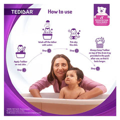 Torrent Pharma Tedibar Moisturising Baby Bathing Bar 100g (Pack of 1) with Skin Friendly pH 100 Percent Soap Free Prevents Dryness & Rashes Dermatologically Tested - By