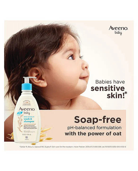 Aveeno Baby Daily Moisture Wash & Shampoo for Delicate Skin (354ml)