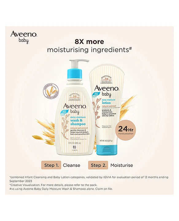 Aveeno Baby Daily Moisture Wash & Shampoo for Delicate Skin (354ml)