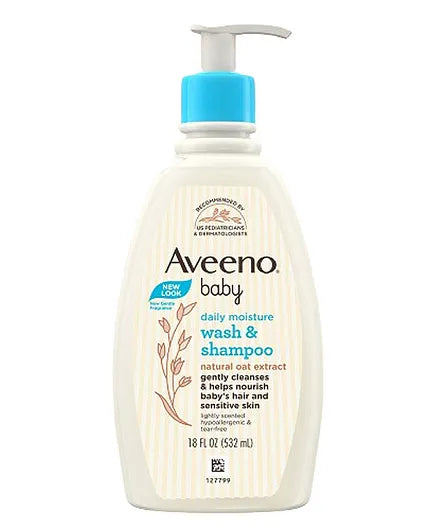 Aveeno Baby Daily Moisture Wash & Shampoo 532ml - Pack of 2
