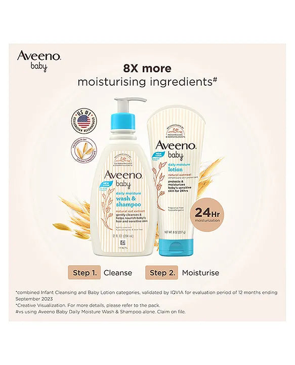 Aveeno Baby Daily Moisture Wash & Shampoo 532ml
