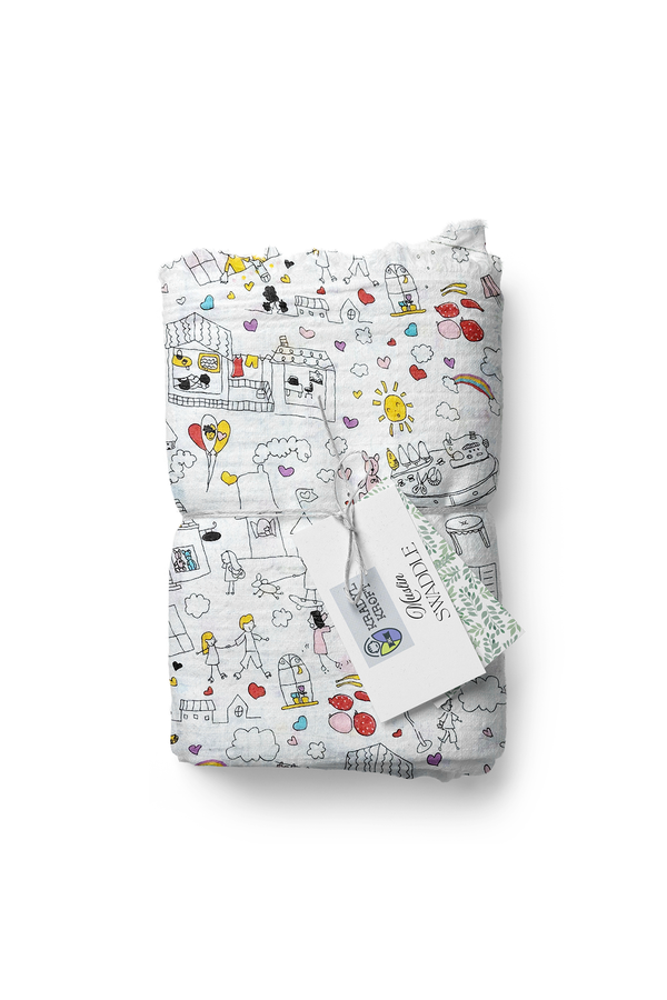 Muslin Swaddle for Infants 100 X 120 Cms - Doodle