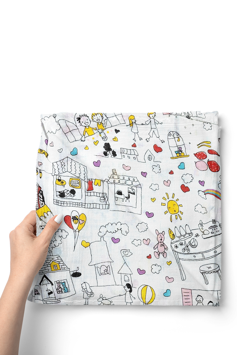 Muslin Swaddle for Infants 100 X 120 Cms - Doodle