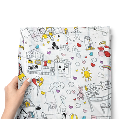 Muslin Swaddle for Infants 100 X 120 Cms - Doodle