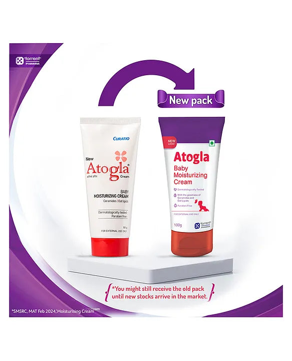 Torrent Pharma Atogla Baby Cream 100g | Advanced Gentle Moisturising Cream |Paediatrician Recommended- By