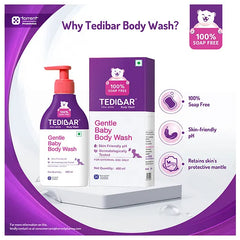 Torrent Pharma Tedibar Rich Moisturising Baby Body Wash 400ml with Skin Friendly PH | 100% Soap & Alkali Free | Prevents Dryness & Rashes | Dermatologically Test - By
