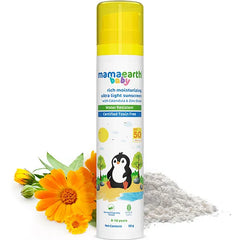 Mamaearth Baby Rich Moisturizing Ultra Light Sunscreen Water Resistant  Lightweight & Moisturizing with SPF 50 & PA - 50 g