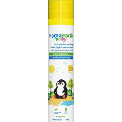 Mamaearth Baby Rich Moisturizing Ultra Light Sunscreen Water Resistant  Lightweight & Moisturizing with SPF 50 & PA - 50 g