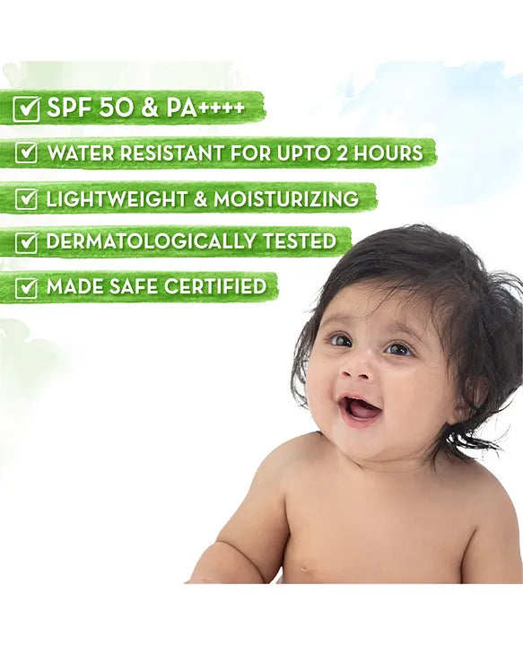 Mamaearth Baby Rich Moisturizing Ultra Light Sunscreen Water Resistant  Lightweight & Moisturizing with SPF 50 & PA - 50 g