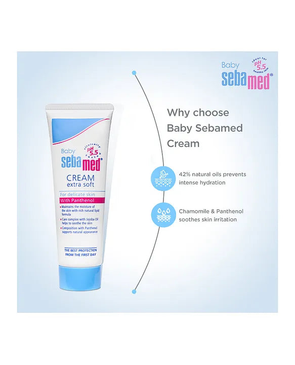 Sebamed Baby  Cream Extra Soft|pH 5.5|Ideal for Dry Skin|50 ml