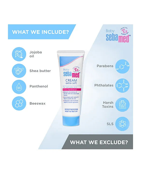 Sebamed Baby  Cream Extra Soft|pH 5.5|Ideal for Dry Skin|50 ml