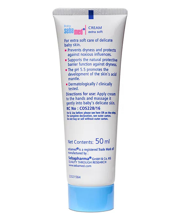 Sebamed Baby  Cream Extra Soft|pH 5.5|Ideal for Dry Skin|50 ml
