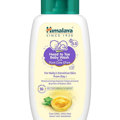Himalaya Babycare Ghee Himalaya Head To Toe Baby Wash With Pure Cow Ghee 100 ml|pH5.5|For Sensitive Baby Skin from Day 1|Soap Free|No Tears|Newborn Safe|No Parabens|No Sulfates|Dermatologically Tested|Aloe Vera