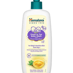 Himalaya Baby Rash Relief Cream With Pure Cow Ghee - 50 g & Himalaya Head to Toe Baby Wash with Pure Cow Ghee - 400 ml