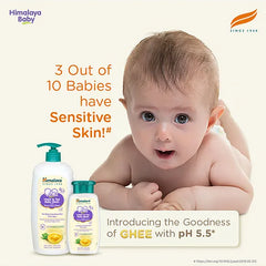Himalaya Babycare Ghee Himalaya Head To Toe Baby Wash With Pure Cow Ghee 400 ml |pH5.5|For Sensitive Baby Skin from Day 1|Soap Free|No Tears|Newborn Safe|No Parabens|No Sulfates|Dermatologically Tested|Aloe Vera