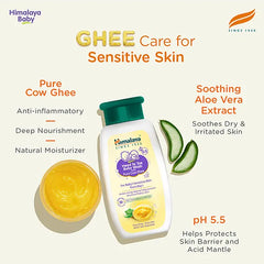 Himalaya Babycare Ghee Himalaya Head To Toe Baby Wash With Pure Cow Ghee 400 ml |pH5.5|For Sensitive Baby Skin from Day 1|Soap Free|No Tears|Newborn Safe|No Parabens|No Sulfates|Dermatologically Tested|Aloe Vera