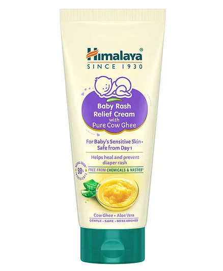 Himalaya Baby Rash Relief Cream With Pure Cow Ghee - 50 g & Himalaya Head to Toe Baby Wash with Pure Cow Ghee - 400 ml