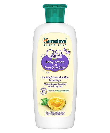 Himalaya Babycare  Baby Lotion With Pure Cow Ghee - 100 ml & Himalaya Head to Toe Baby Wash with Pure Cow Ghee - 400 ml