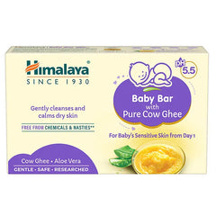 Himalaya Babycare Ghee Himalaya Baby Bar with Pure Cow Ghee 75g |ph 5.5|For baby's Sensitive skin from Day 1|Soap-free|Dermatologically Tested |Safe for newborns|Aloe vera
