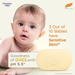Himalaya Babycare Ghee Himalaya Baby Bar with Pure Cow Ghee 75g |ph 5.5|For baby's Sensitive skin from Day 1|Soap-free|Dermatologically Tested |Safe for newborns|Aloe vera