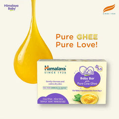 Himalaya Babycare Ghee Himalaya Baby Bar with Pure Cow Ghee 75g |ph 5.5|For baby's Sensitive skin from Day 1|Soap-free|Dermatologically Tested |Safe for newborns|Aloe vera