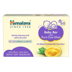 Himalaya Babycare Ghee Himalaya Baby Bar with Pure Cow Ghee 125g |ph 5.5|For baby's Sensitive skin from Day 1|Soap-free|Dermatologically Tested |Safe for newborns|Aloe vera