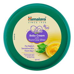 Himalaya Babycare Ghee Himalaya Baby Cream with Pure Cow Ghee 50 ml|pH 5.5|For Sensitive Baby Skin from Day 1|Upto 24-hr Moisture|Dermatologically Tested|Safe for Newborns|Aloe Vera