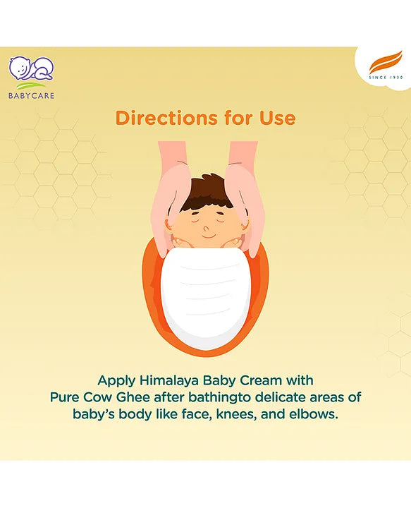 Himalaya Babycare Ghee Himalaya Baby Cream with Pure Cow Ghee 50 ml|pH 5.5|For Sensitive Baby Skin from Day 1|Upto 24-hr Moisture|Dermatologically Tested|Safe for Newborns|Aloe Vera