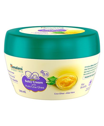 Himalaya Babycare Baby Cream With Pure Cow Ghee 200ml & Himalaya Head to Toe Baby Wash with Pure Cow Ghee - 400 ml