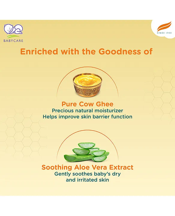 Himalaya Babycare Ghee Himalaya Baby Cream with Pure Cow Ghee 200 ml|pH 5.5|For Sensitive Baby Skin from Day 1|Upto 24-hr Moisture|Dermatologically Tested|Safe for Newborns|Aloe Vera
