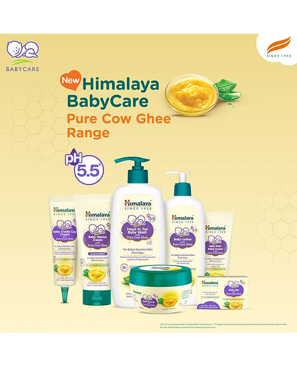 Himalaya Babycare Ghee Himalaya Baby Cream with Pure Cow Ghee 200 ml|pH 5.5|For Sensitive Baby Skin from Day 1|Upto 24-hr Moisture|Dermatologically Tested|Safe for Newborns|Aloe Vera
