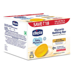 Chicco Baby Moments Glycerin Bathing Bar Pack of 3 - 75 g each