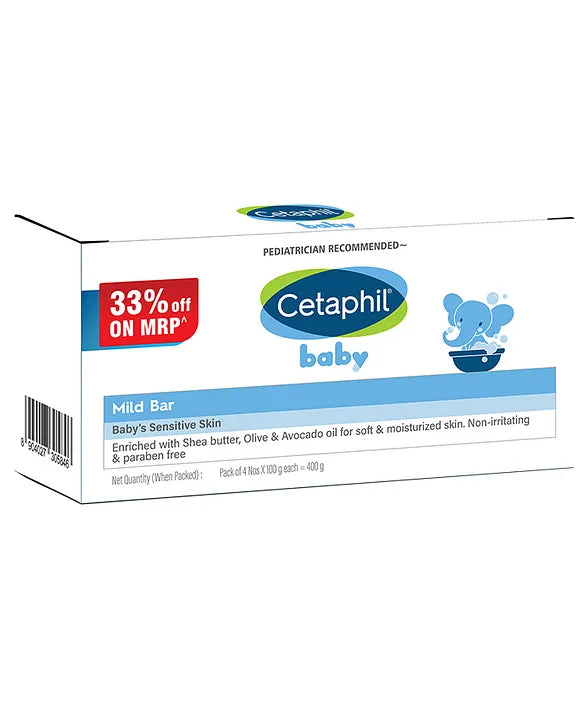 Cetaphil Baby Mild Cleansing Bar Pack of 4 - 100 g Each