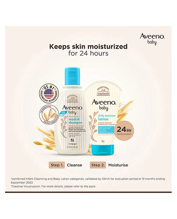 Aveeno Baby Daily Moisture Lotion with Oat Flour & Glycerine - 100 g