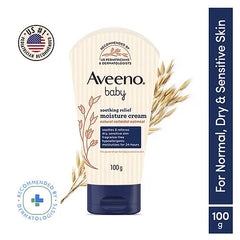 Aveeno baby daily moisture Wash & Shampoo 100 ml, Moisture Lotion with Oat Flour & Glycerine 100g & Soothing Relief Moisture Cream 100g