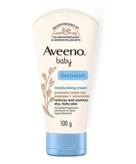 Aveeno baby daily moisture wash & shampoo 100 ml, Moisture Lotion 100g & Dermexa Moisturising Cream 100g