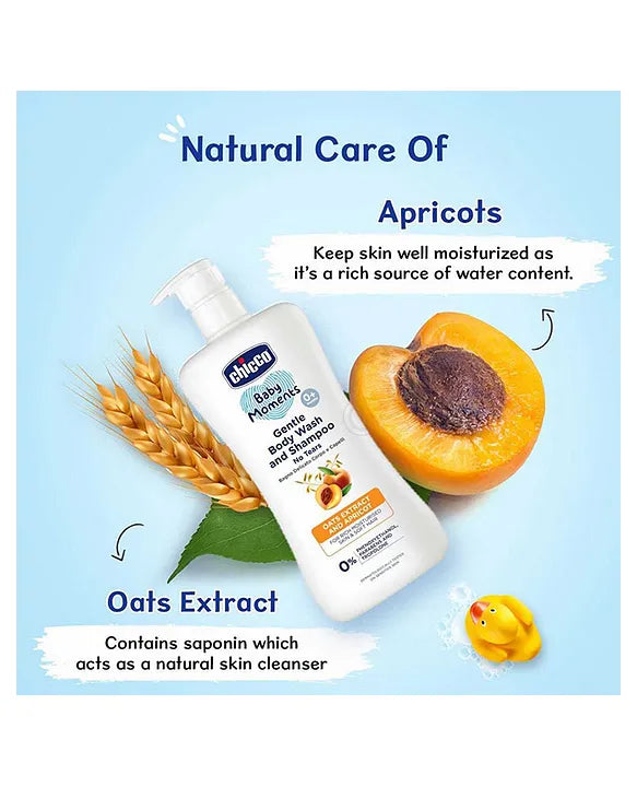 Chicco Baby Moments Gentle Body Wash And Shampoo - 650 ml
