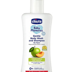 Chicco Baby Moments Gentle Bodywash & Shampoo with Green Apple & Peach - 100 ml