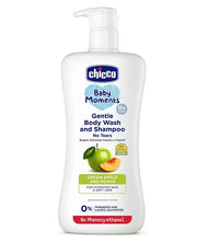 Chicco Baby Moments Gentle Bodywash & Shampoo with Green Apple & Peach Dermatologically Tested Parabens & Phenoxyethanol Free - 500 ml