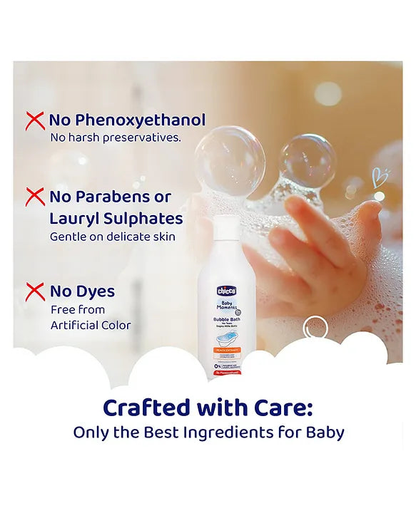 Chicco Baby Moments Peach Extract Bubble Bath  - 300 ml
