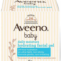 Aveeno Baby Daily Moisture Hydrating Facial Gel (cream) 60g I Ultra-Light | 24 Hours Moisturisation Face Cream | Triple Oat Extract & Avocado Oil I Paediatrician Recommended I Newborn Infants & Children