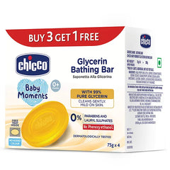 Chicco Baby Moments Glycerin Bathing Bar Pack of 4  - 75 g each